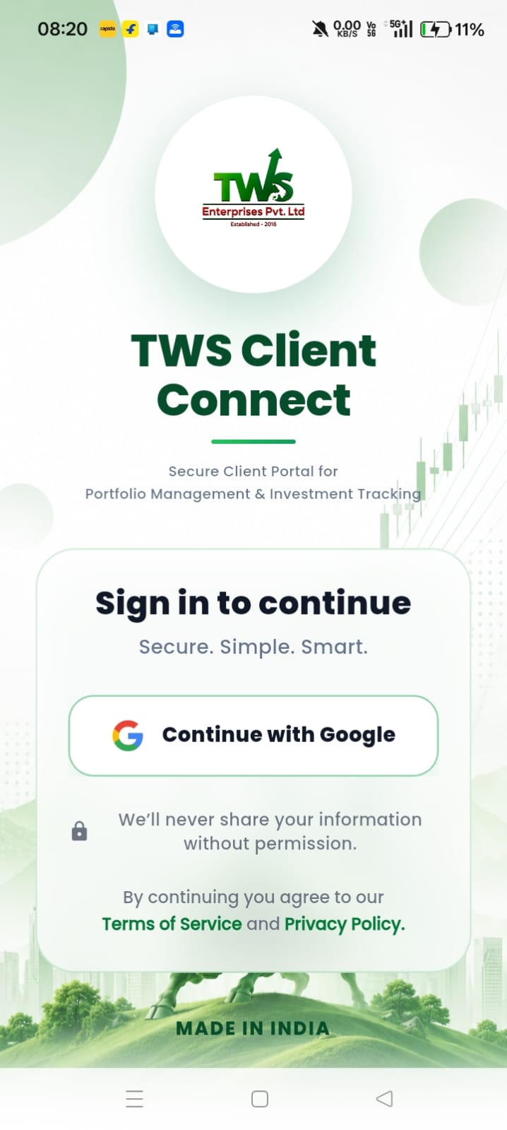 TWS Connect account summary